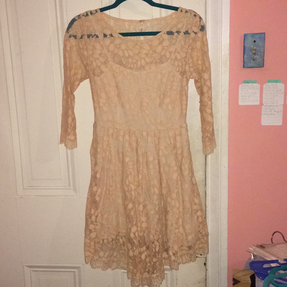 Free People Floral Mesh Lace Dress